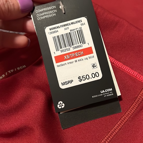 Burgundy UA workout leggings - Picture 5 of 7